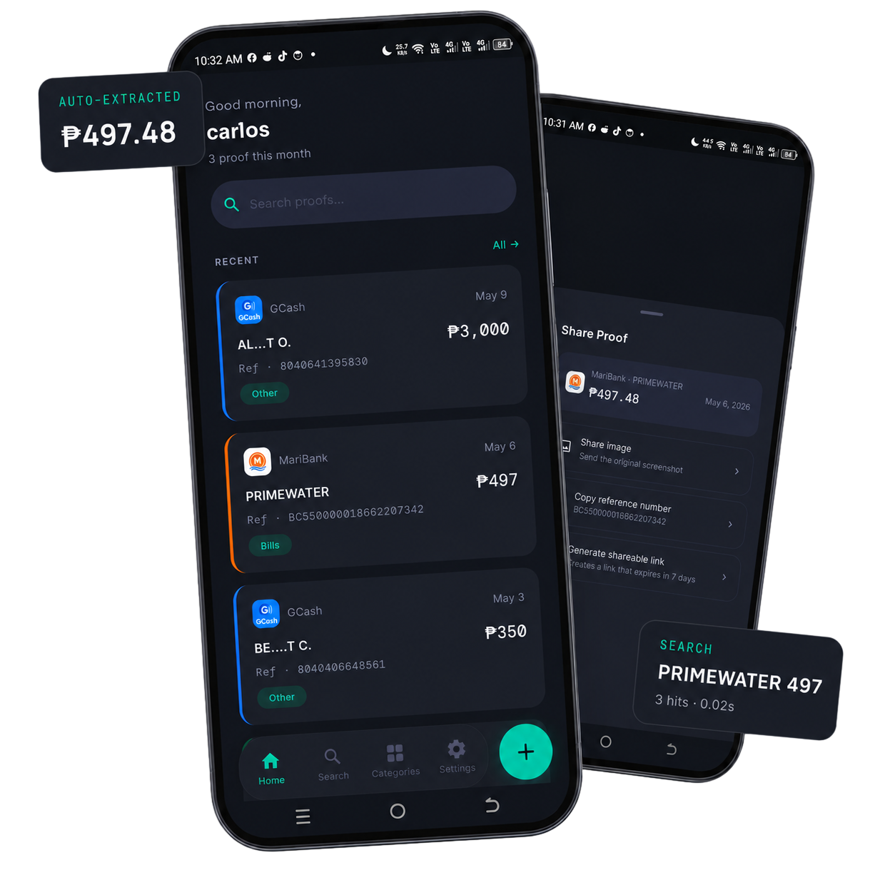 ResiboVault app screens